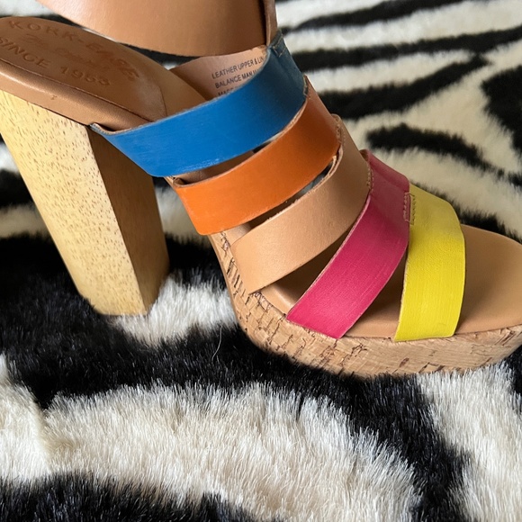 ๐ Kork-Ease EMMA Platform Caged Sandal size 7 7.5 Rainbow Colors -EXCELLENT UC - Picture 7 of 14